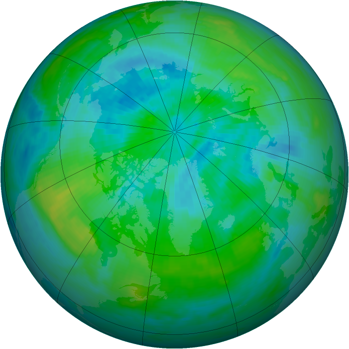 Arctic ozone map for 18 September 1983
